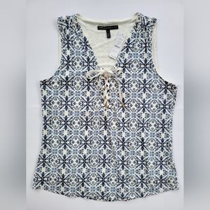 NWT WHBM MJ Lace Up Tank Large